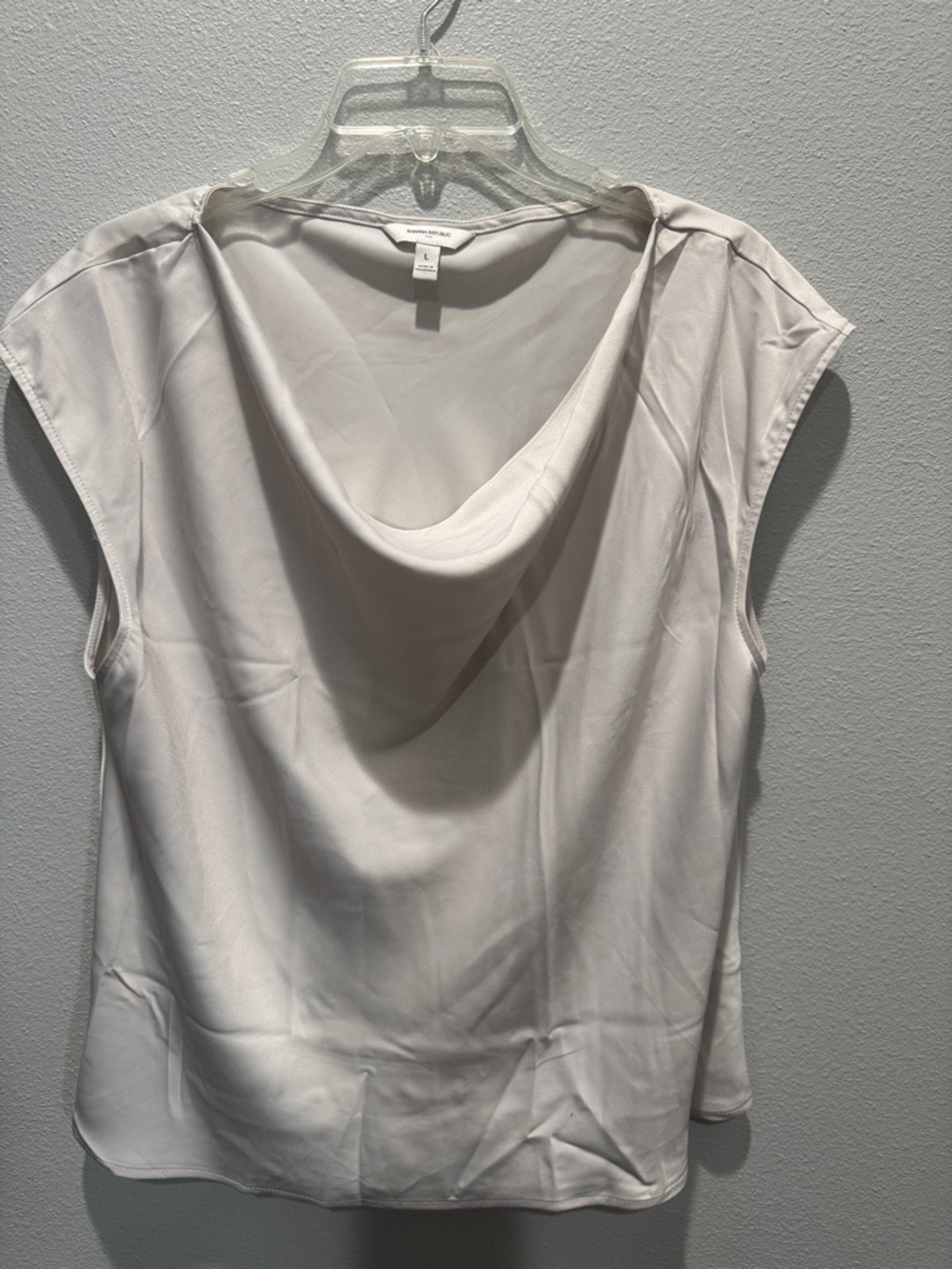 Banana Republic White Sleeveless Cowl Neck Blouse